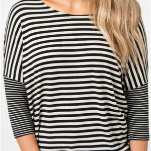 Agnes & Dora Dolman Duo Stripe Tunic